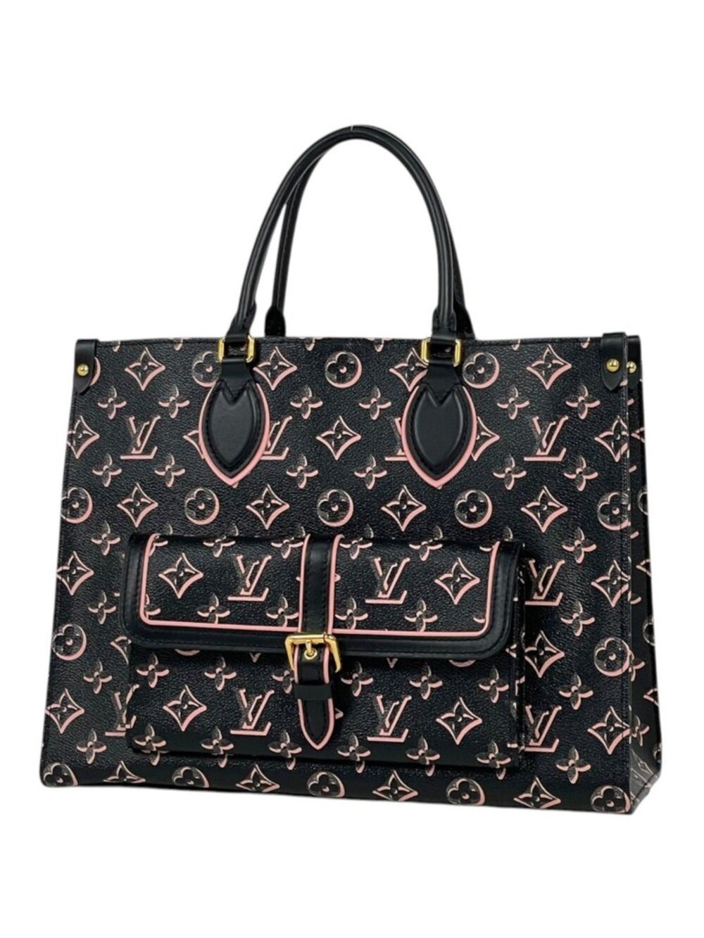 Louis Vuitton On The Go MM Tote Bag 2-Way Fall for You Monogram Noir Pink
